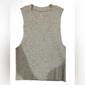 Aerie Gray Ribbed Sleeveless Top